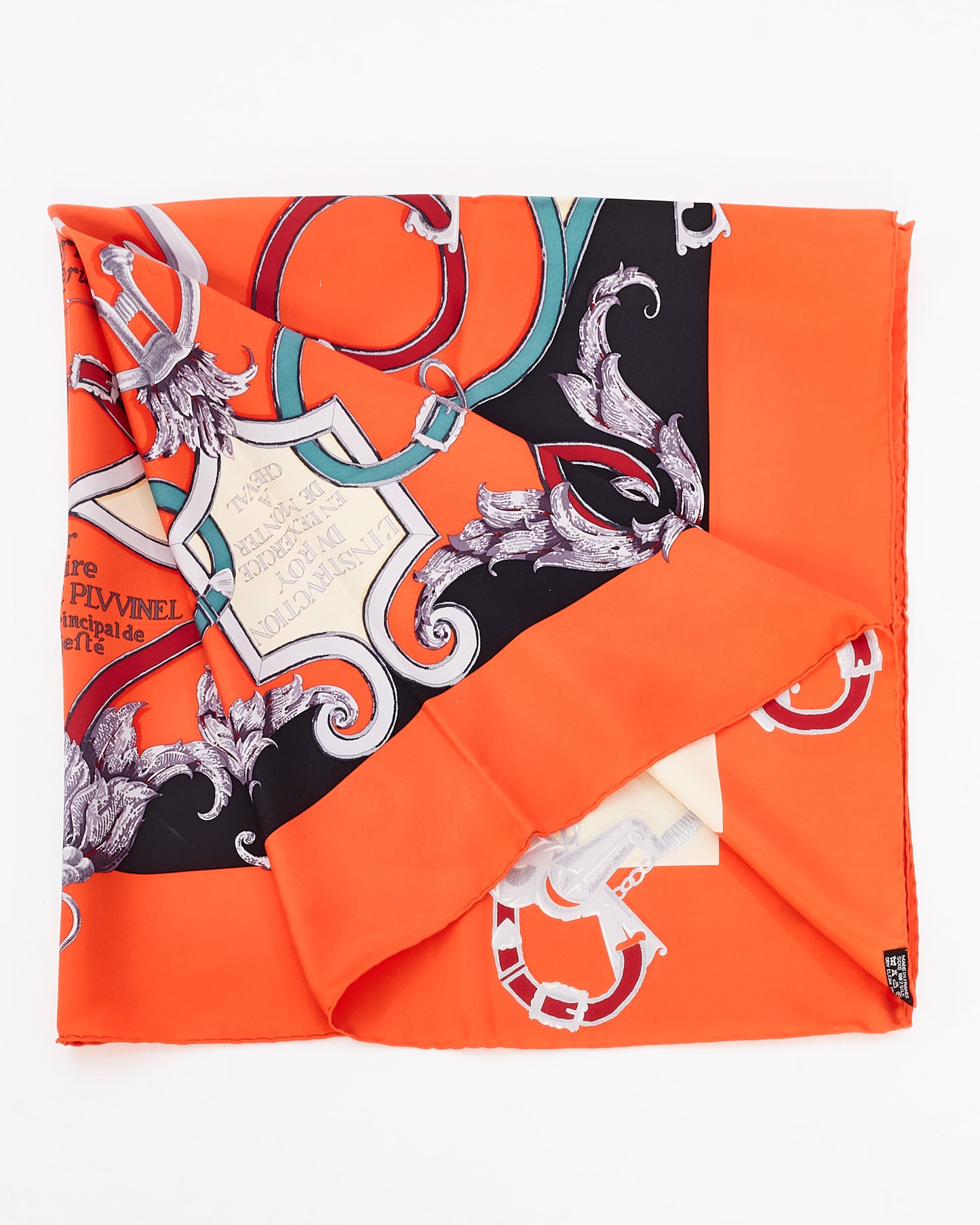 Hermès Orange Multi "L'Instrvction Dv Roy En L'Experience De Monter A Cheval" Silk Scarf