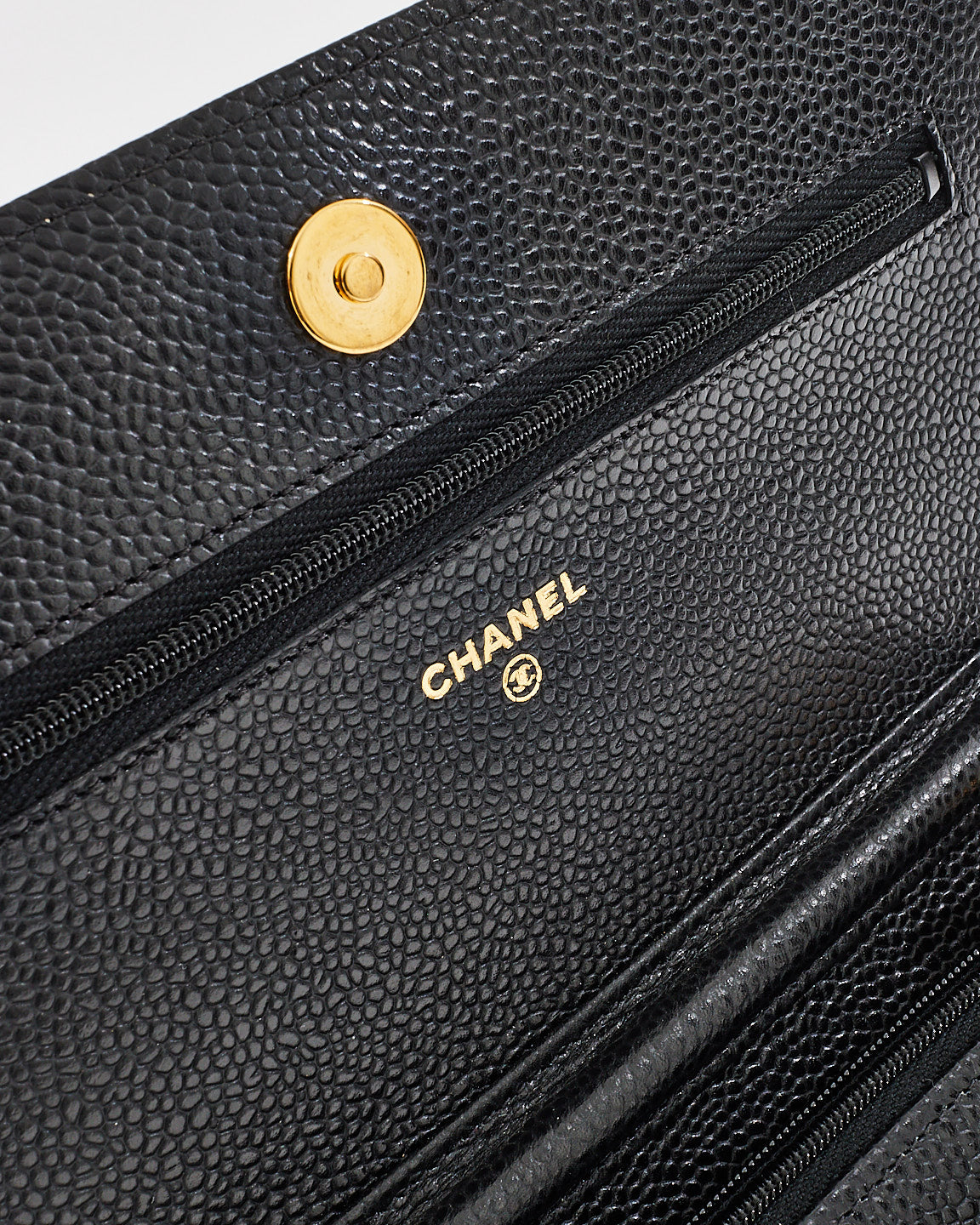 Chanel Black Caviar Leather Wallet On Chain GHW