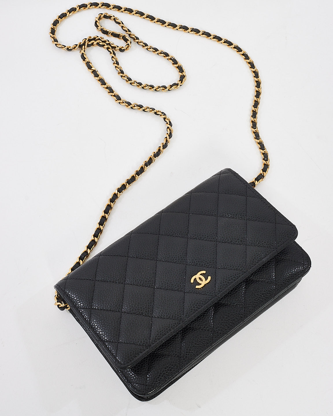 Chanel Black Caviar Leather Wallet On Chain GHW