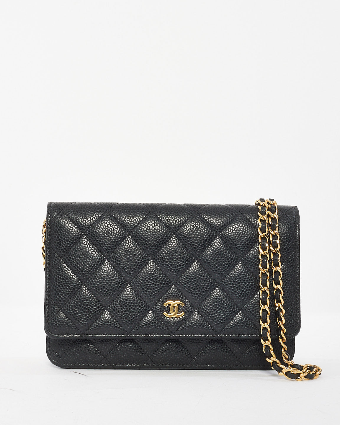 Chanel Black Caviar Leather Wallet On Chain GHW