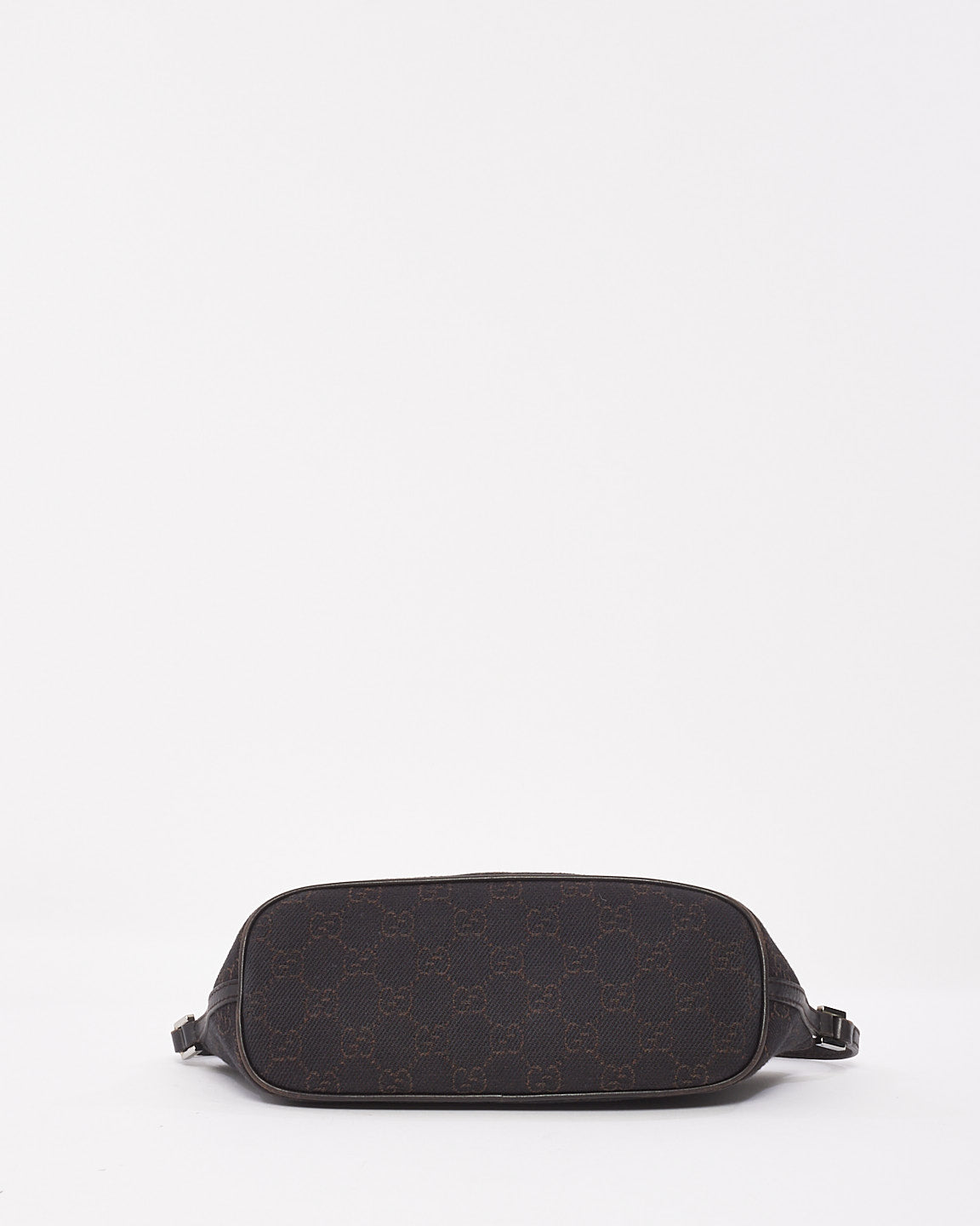 Gucci Black/Brown Monogram GG Canvas Boat Pochette Shoulder Bag