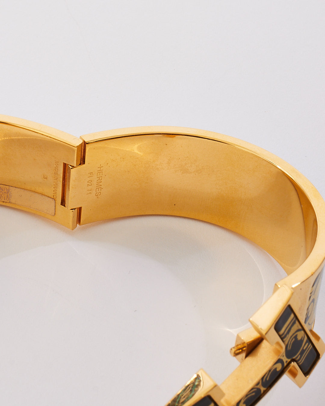 Hermès Black & Gold "Bijoux Trompe L'Oeil" Clic Clac Bracelet - GM