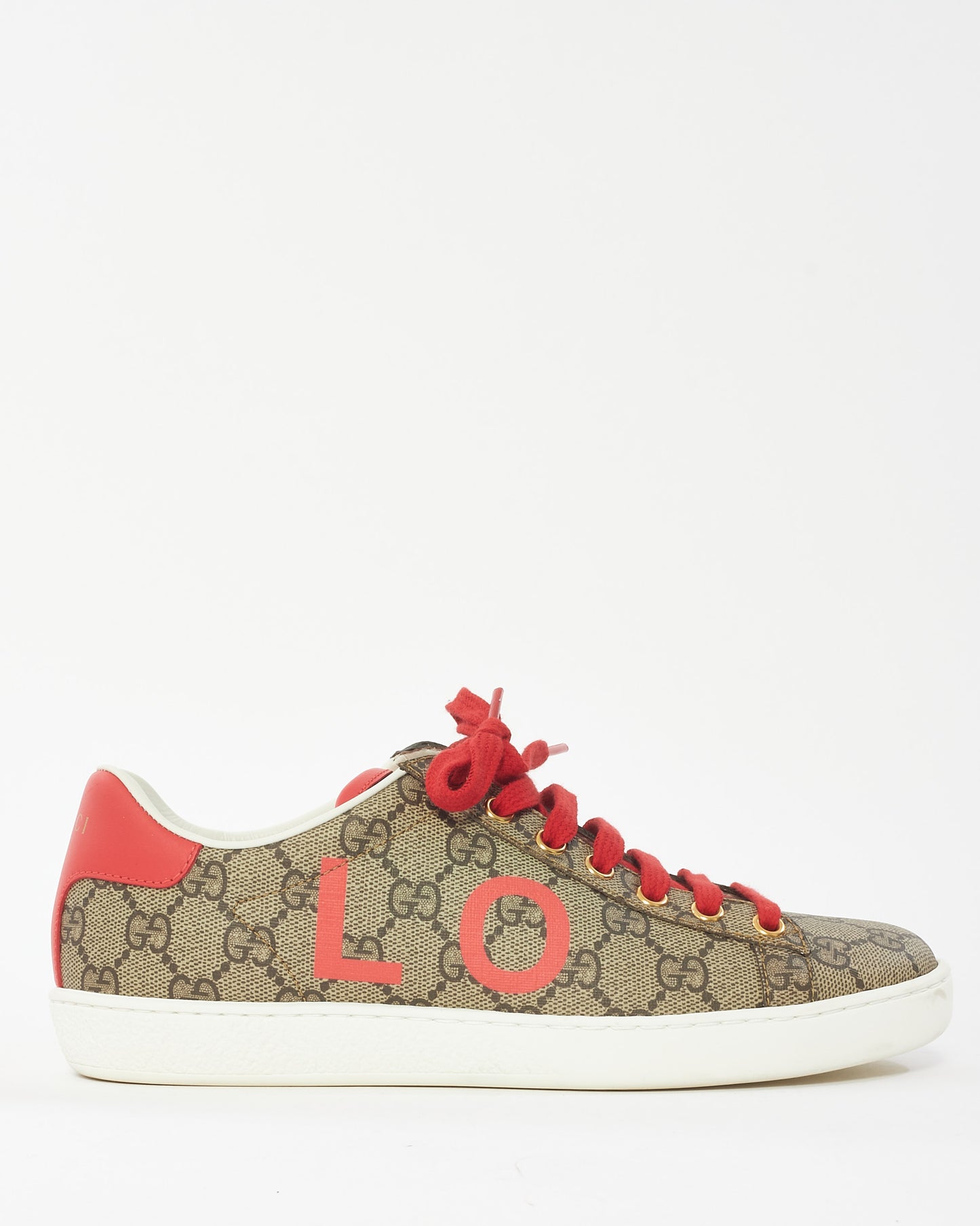 Gucci Beige Monogram GG Supreme Canvas Ace LOVE Sneakers - 37