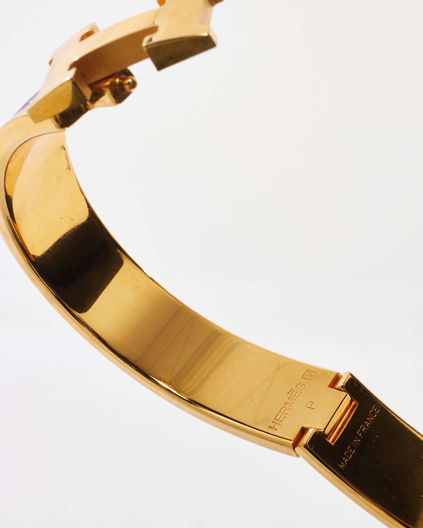 Hermès Black & Gold Thin Clic Clac Bracelet - PM