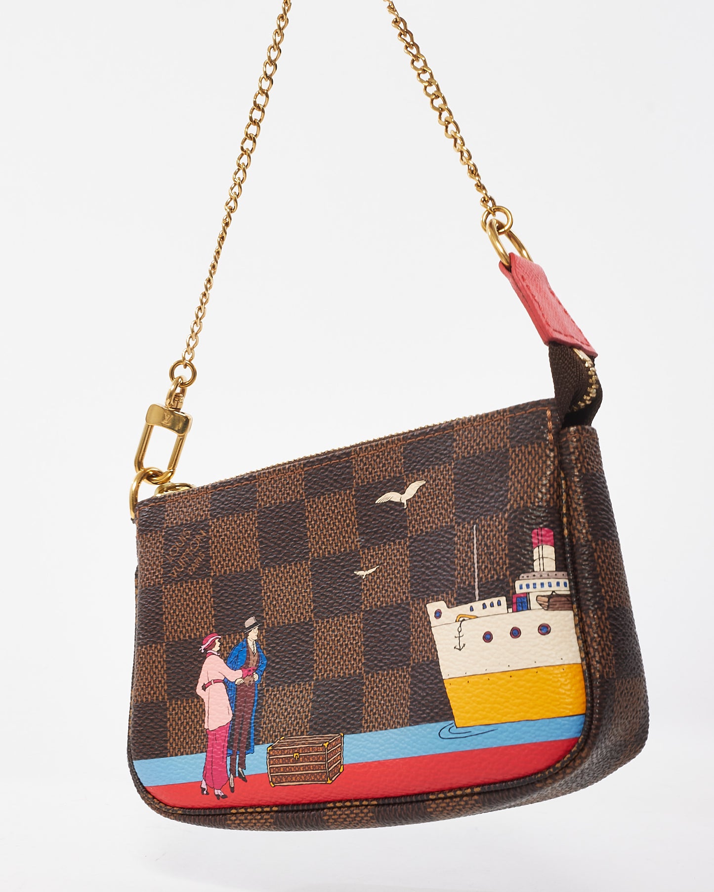 Louis Vuitton Damier Ebene "Illustre Transatlantique" Mini Pochette D'Accessoires