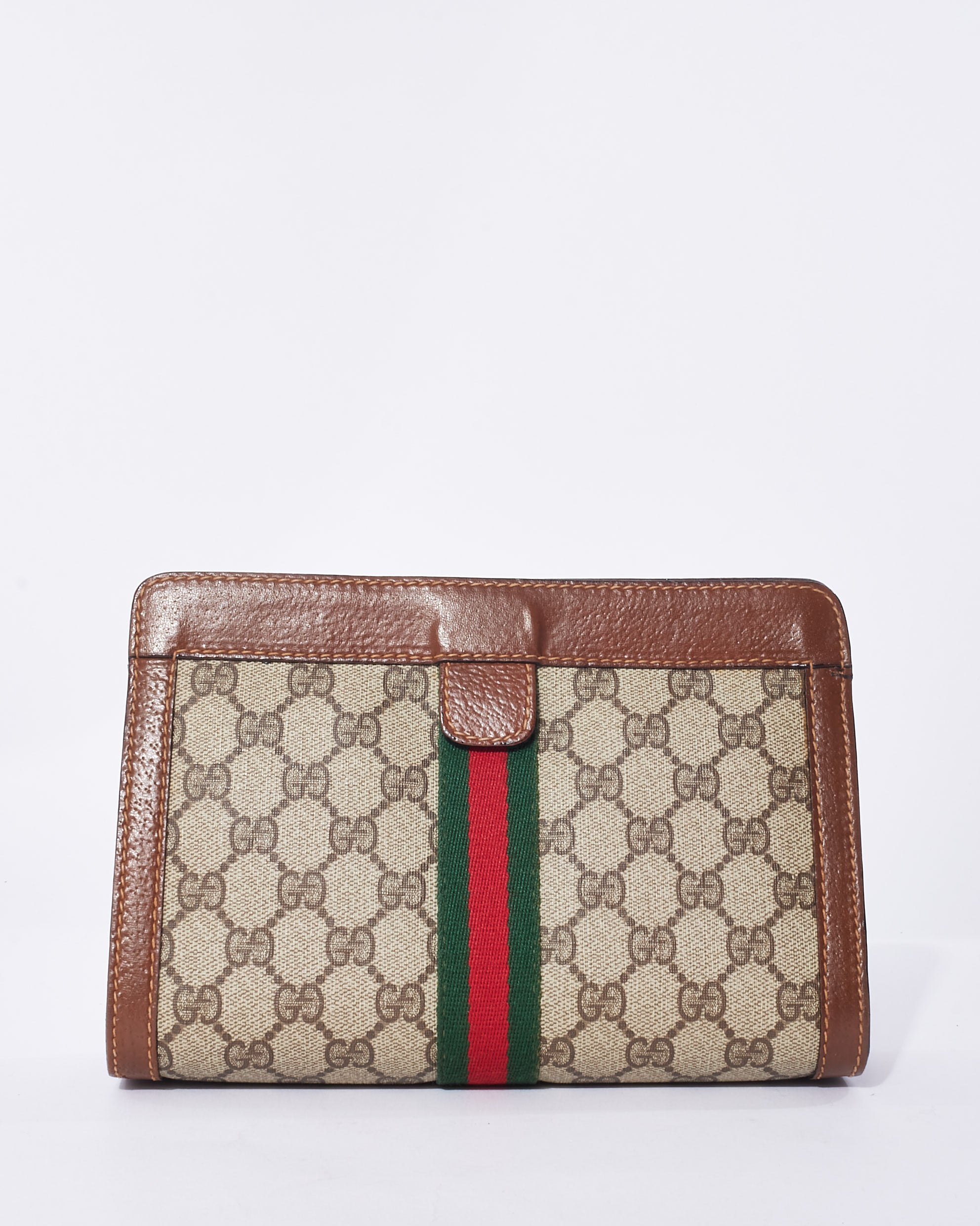 Buy Gucci GG Monogram Canvas Web Sherry Clutch Cosmetic Pouch Authenticated Pre Owned RETYCHE