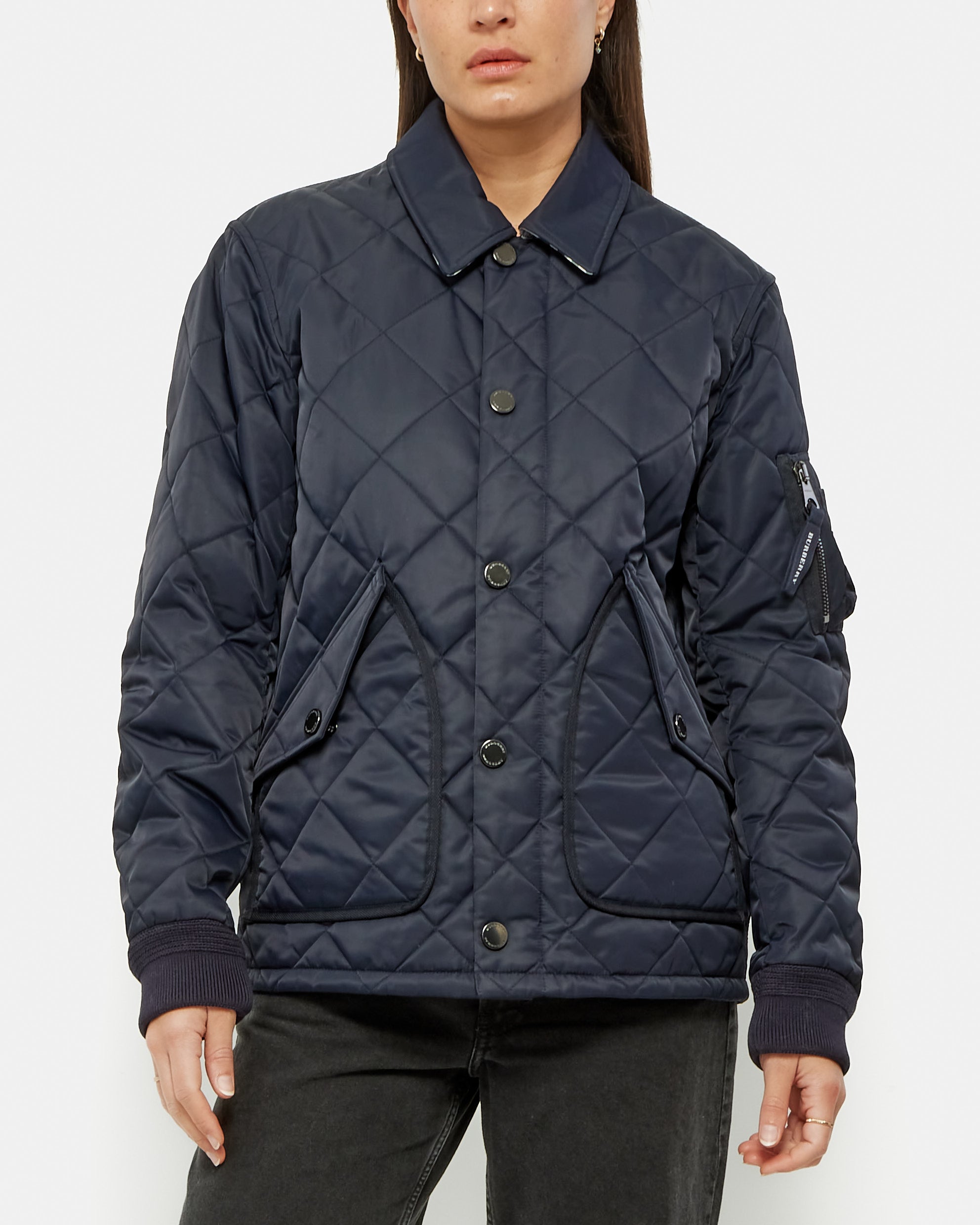 Burberry Diamond Quilted Jacket Navy