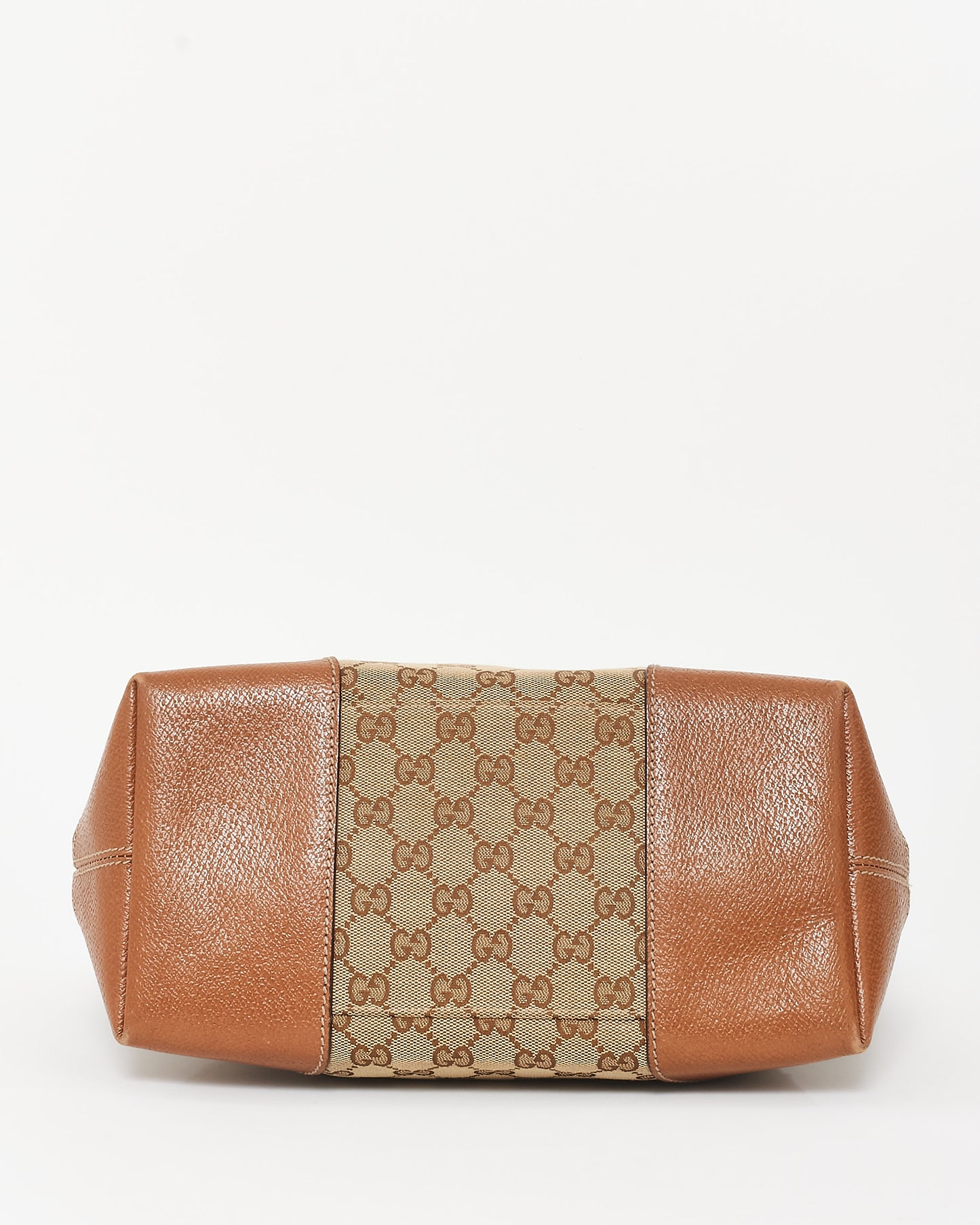 Gucci Monogram GG Canvas & Brown Leather Trimming Bree Bag