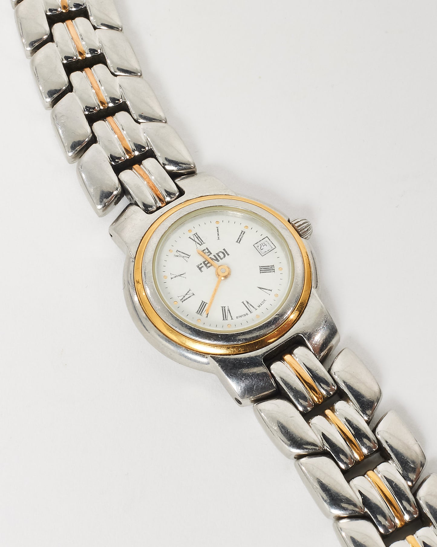 Fendi Vintage Gold & Silver Two Tone 28 MM Watch