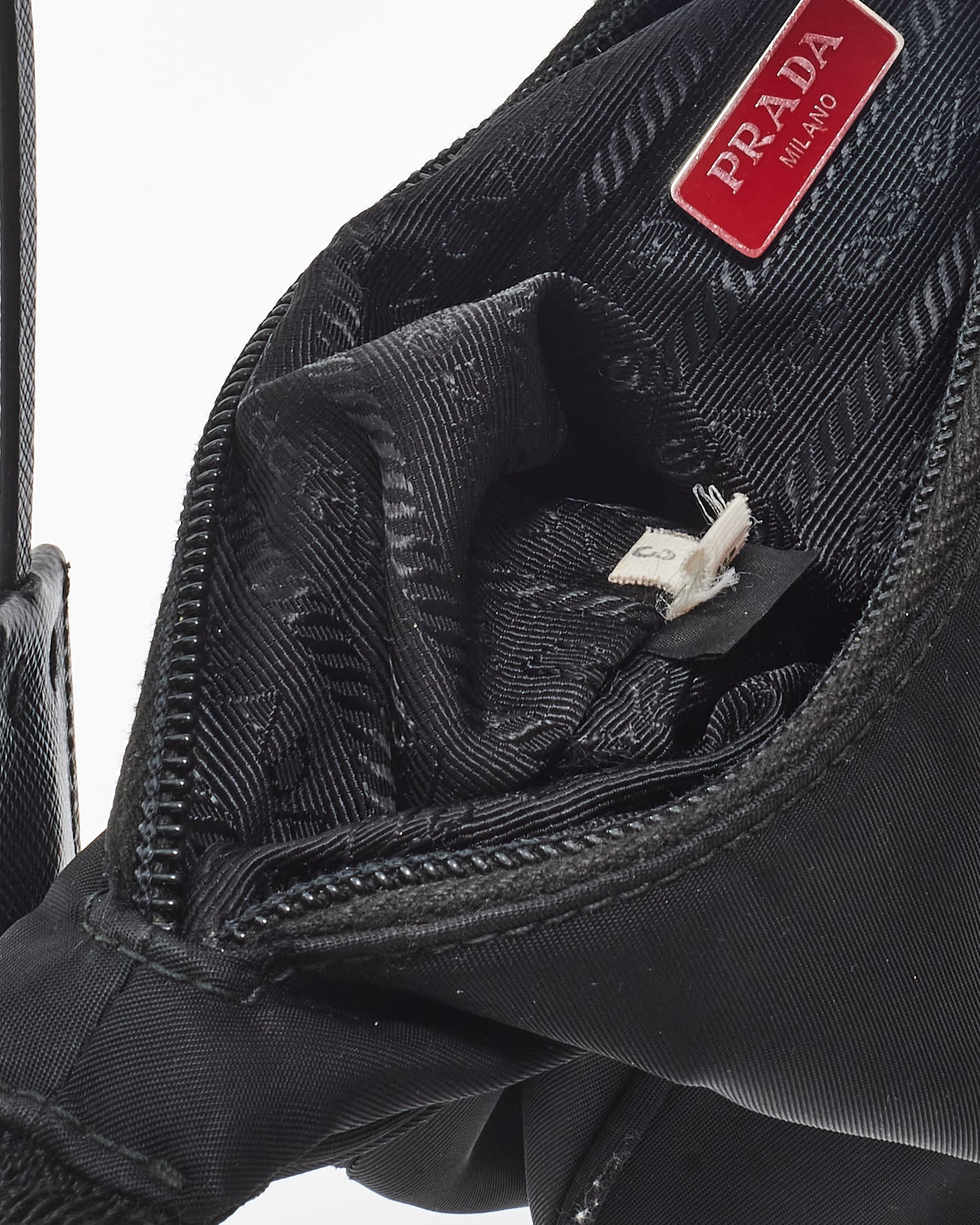 Prada Black Nylon & Red Logo Re-Edition 2000 Shoulder Bag