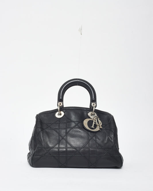 Dior Black Cannage Leather Granville Polochon Bag - NO STRAP