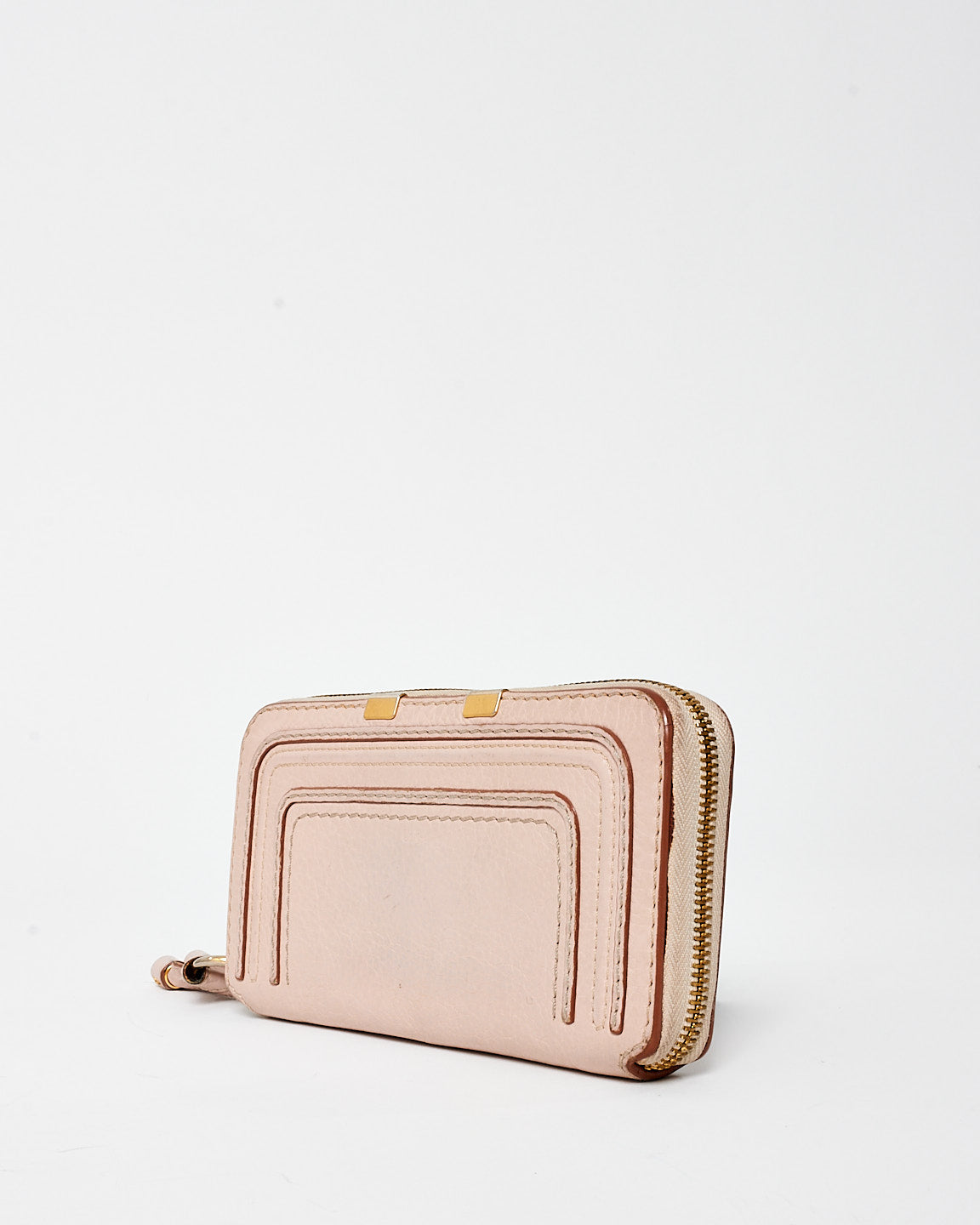 Chloé Beige Leather Marcie Long Zippy Wallet