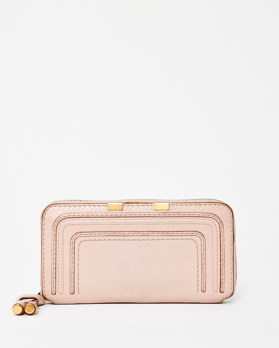 Chloé Beige Leather Marcie Long Zippy Wallet