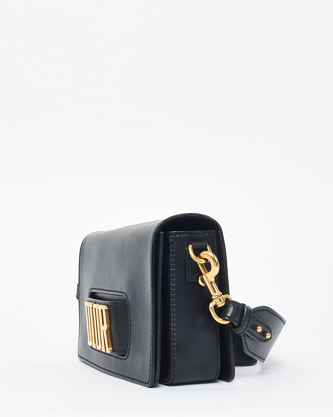 Dior Black Leather Logo Revolution Crossbody Bag