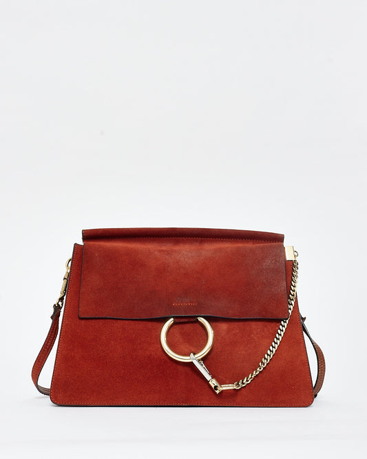 Chloé Rust Suede Medium Faye Bag