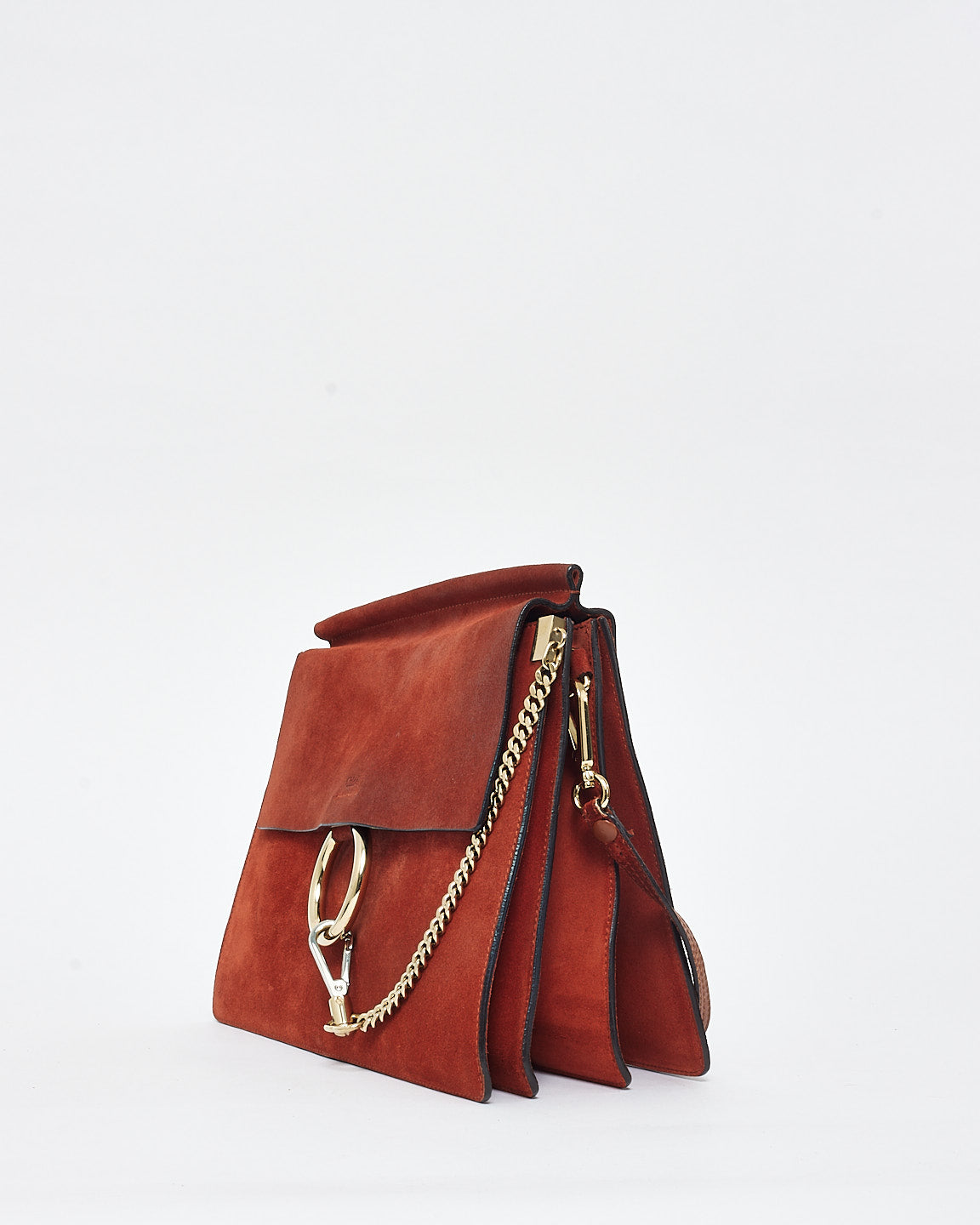 Chloé Rust Suede Medium Faye Bag