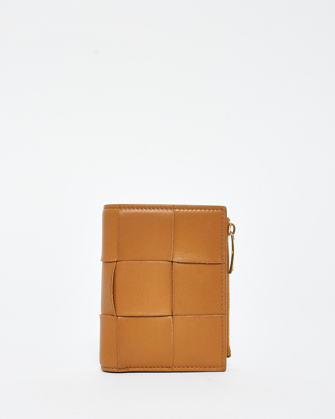 Bottega Veneta Caramel Cassette Intrecciato Leather Bi Fold Wallet