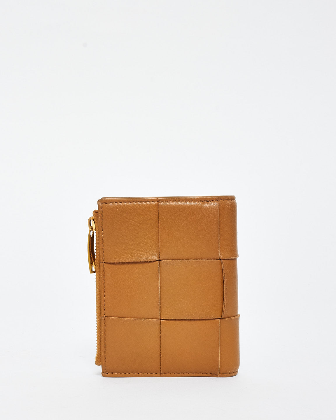 Bottega Veneta Caramel Cassette Intrecciato Leather Bi Fold Wallet