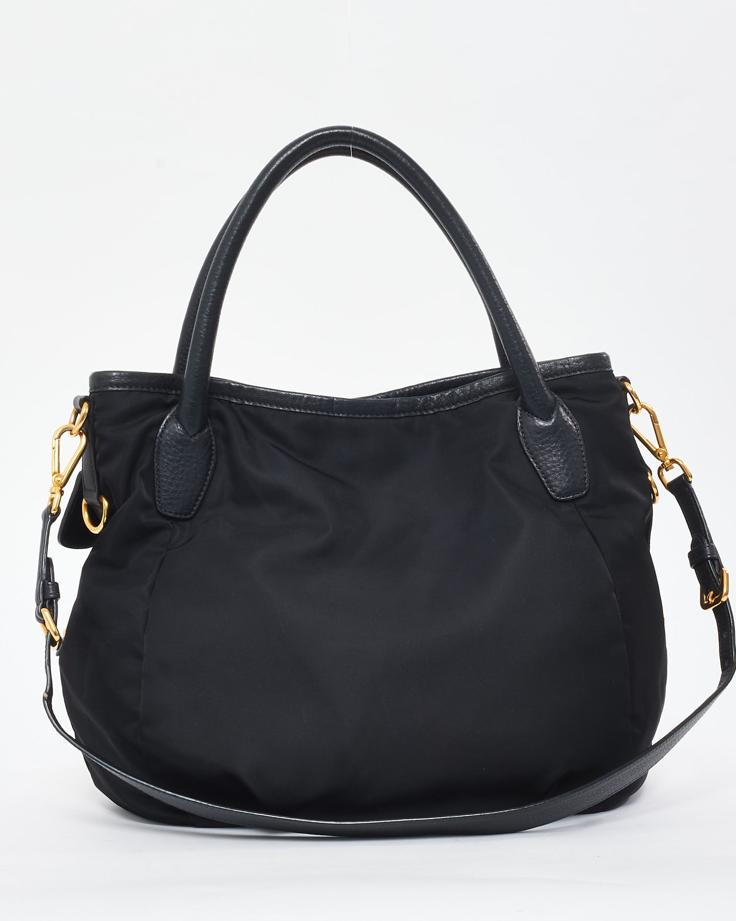 Prada Black Nylon Logo Hobo Shoulder