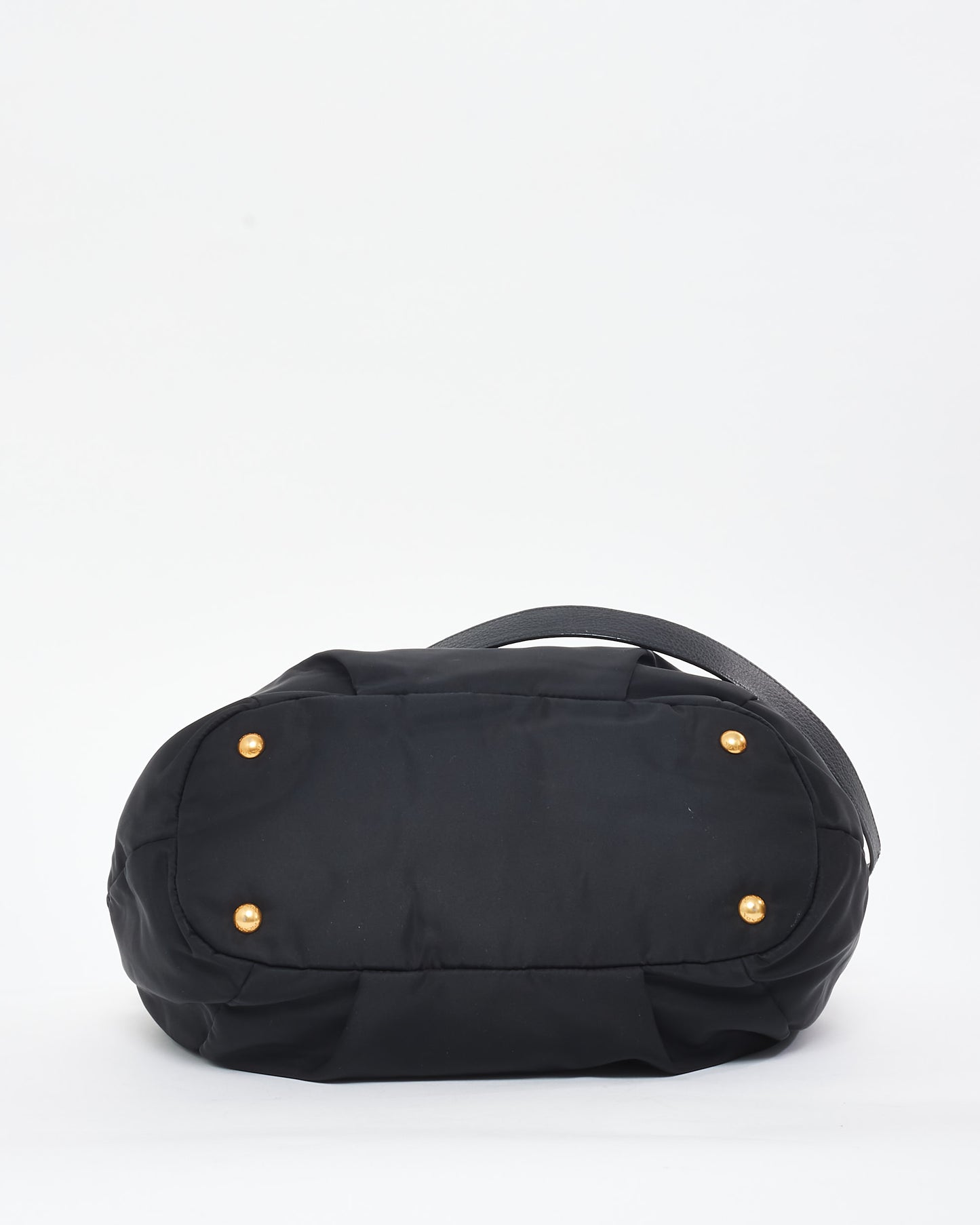 Prada Black Nylon Logo Hobo Shoulder