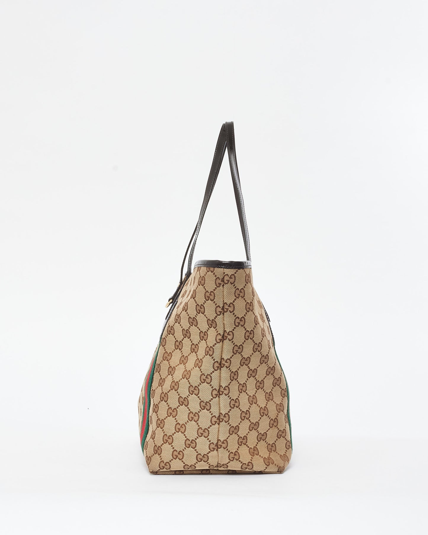 Gucci Brown Monogram Canvas & Web Jolie Tote (No Charms)