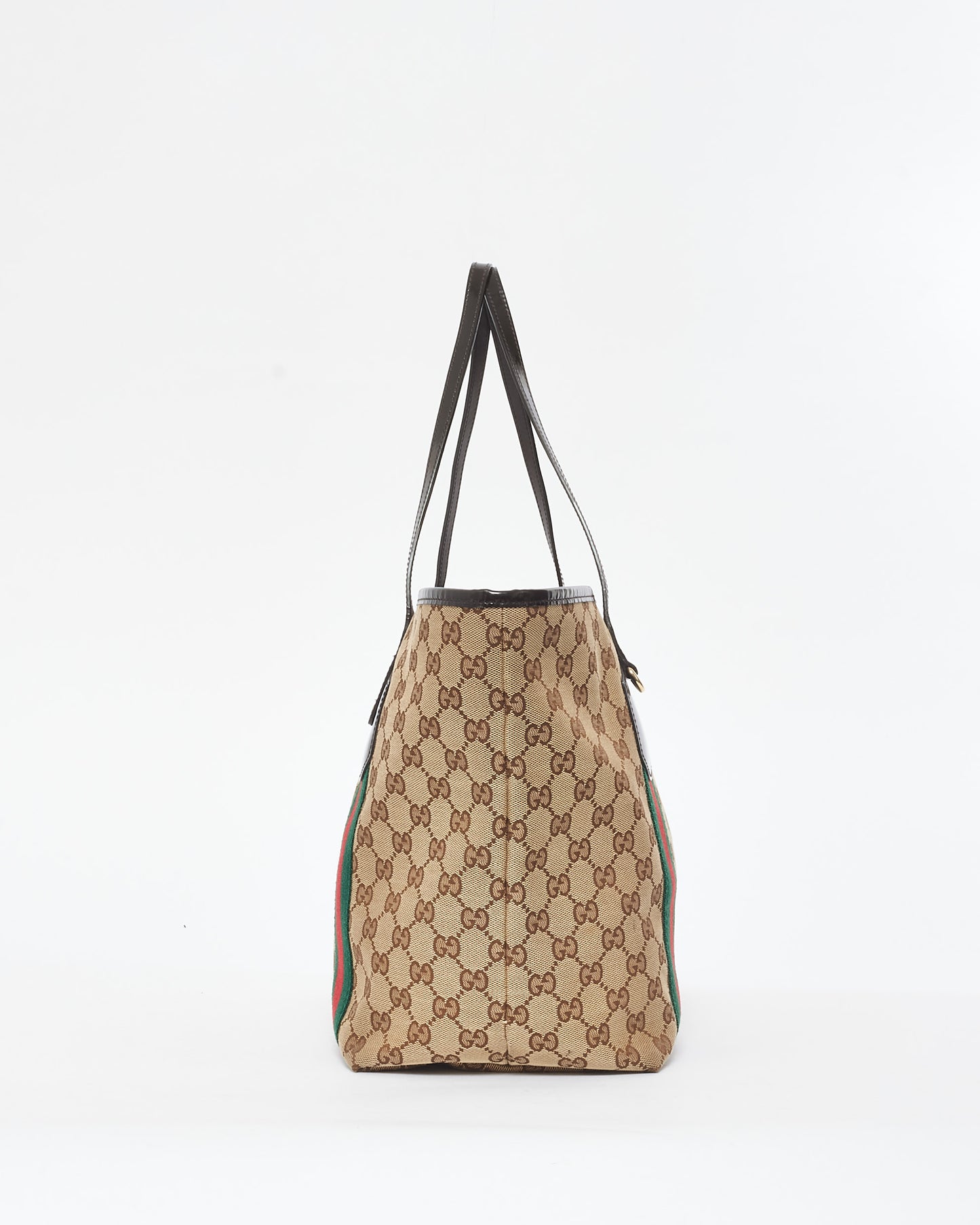 Gucci Brown Monogram Canvas & Web Jolie Tote (No Charms)