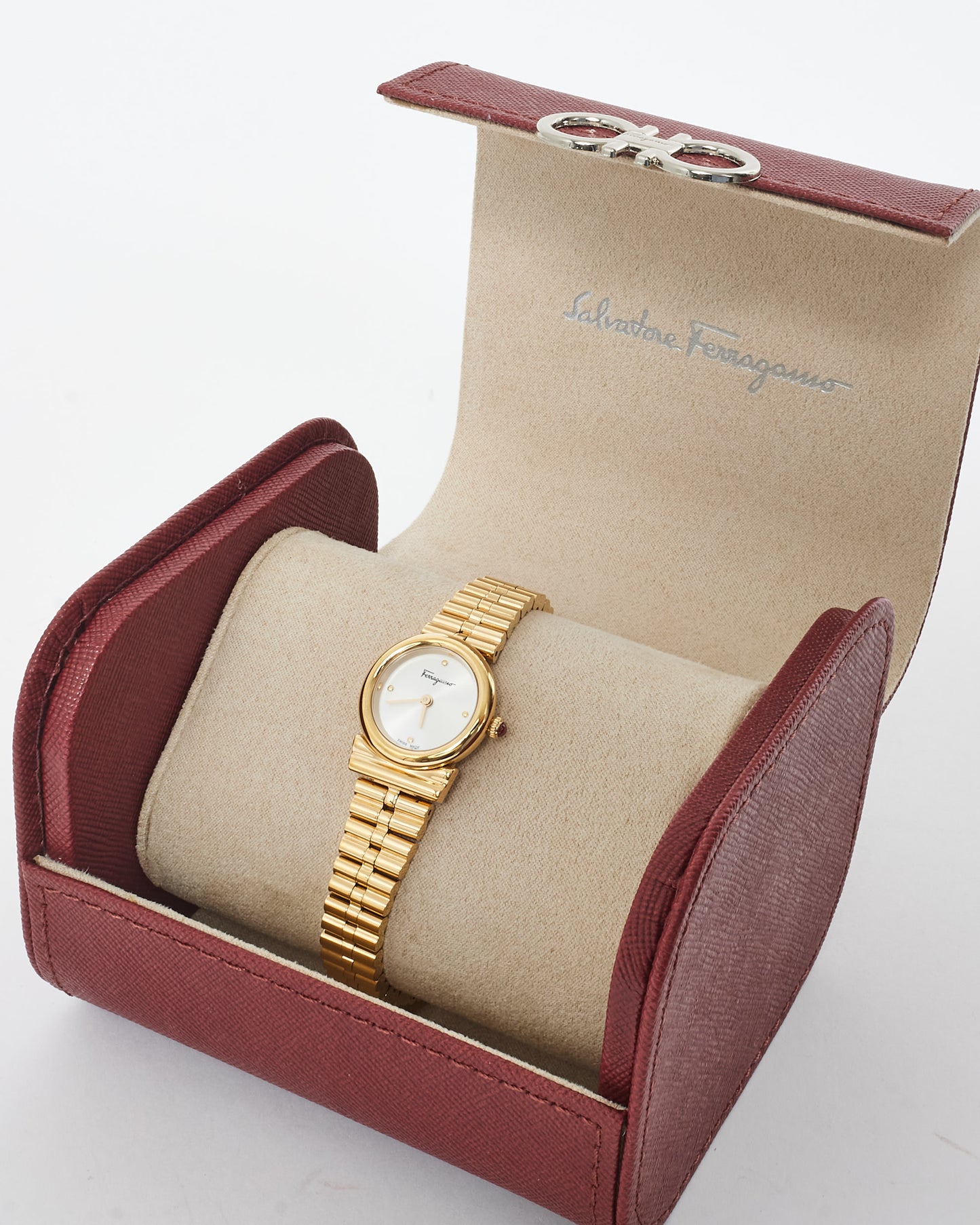 Salvatore Ferragamo Gold Gancini 30MM Horizontal Watch