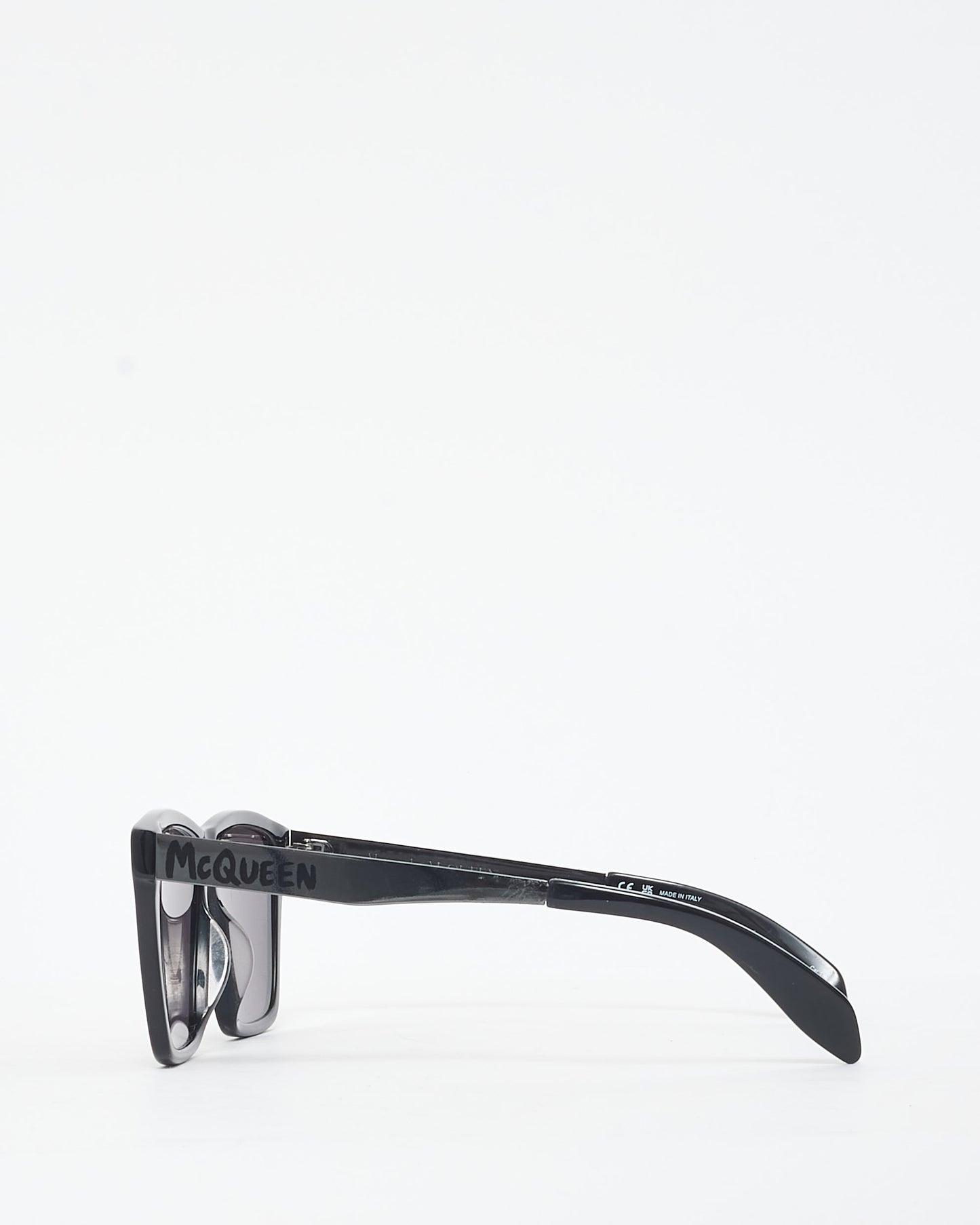 Alexander McQueen Black Grafiti Logo Wayferer Sunglasses