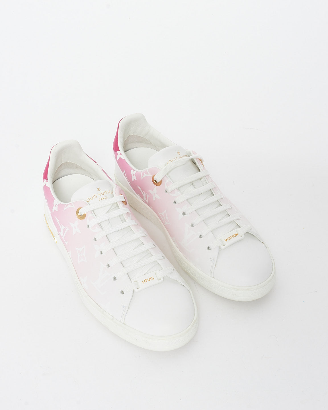 Louis Vuitton Pink Ombré Monogram Logo Sneakers - 37