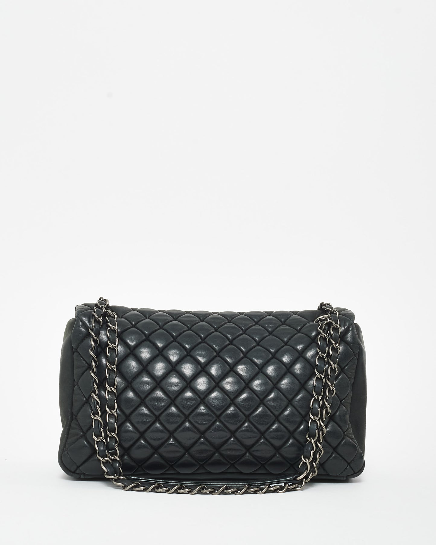 Chanel Black Lambskin Gunmetal Hardware Flap Shoulder Bag