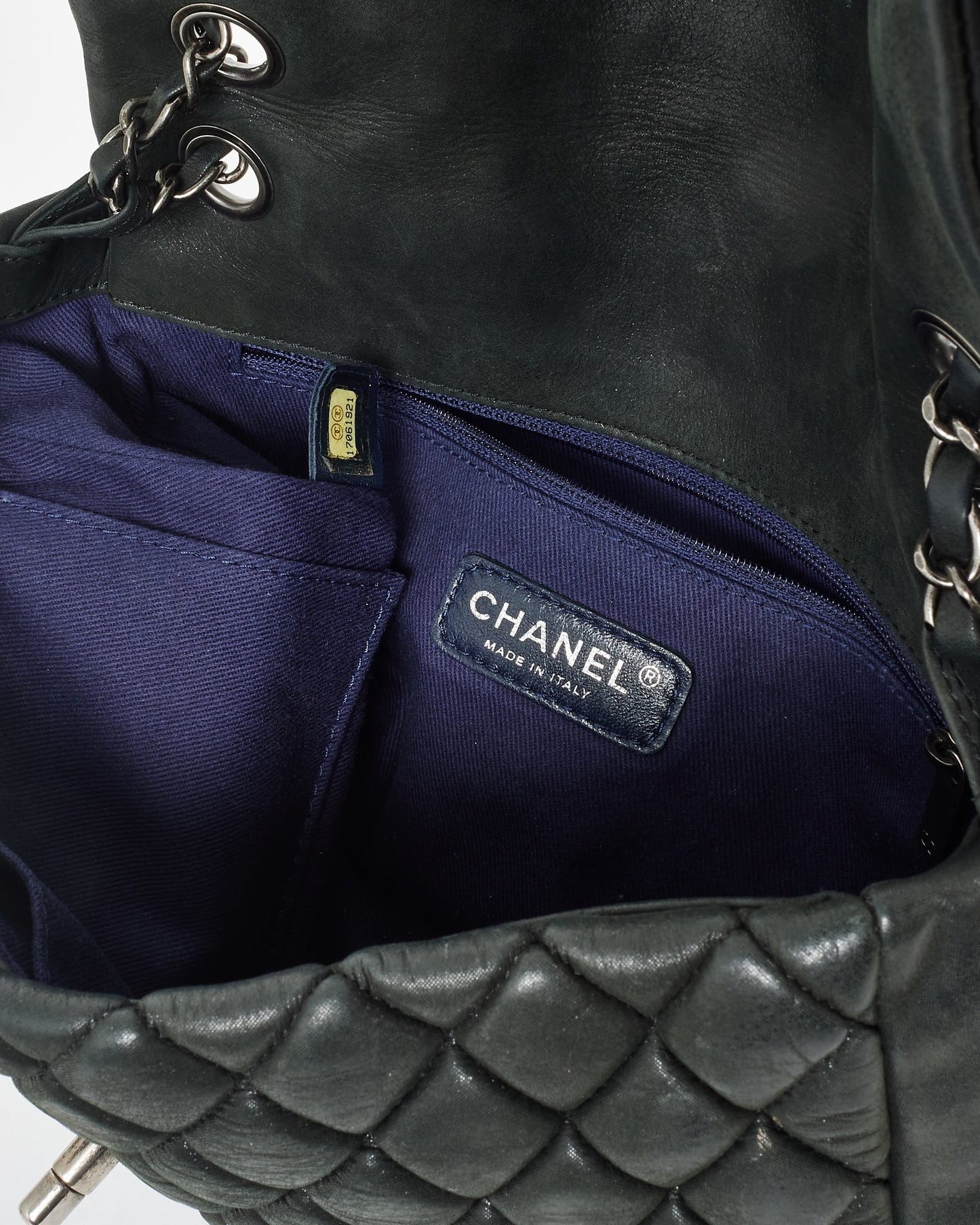 Chanel Black Lambskin Gunmetal Hardware Flap Shoulder Bag