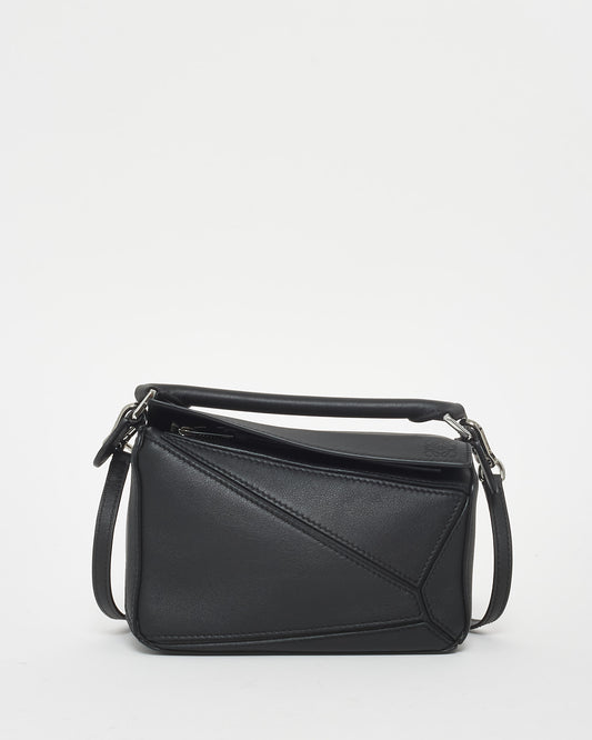 Loewe Black Leather Mini Puzzle Bag