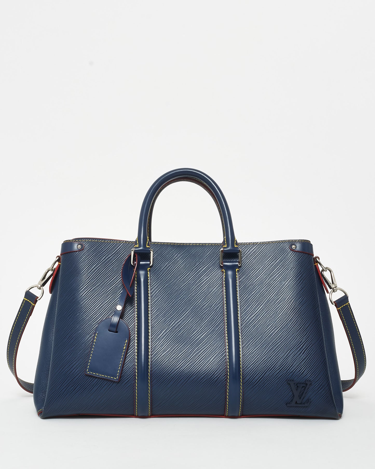 Louis Vuitton Navy Blue Epi Leather & Red Trim Souffot MM Bag