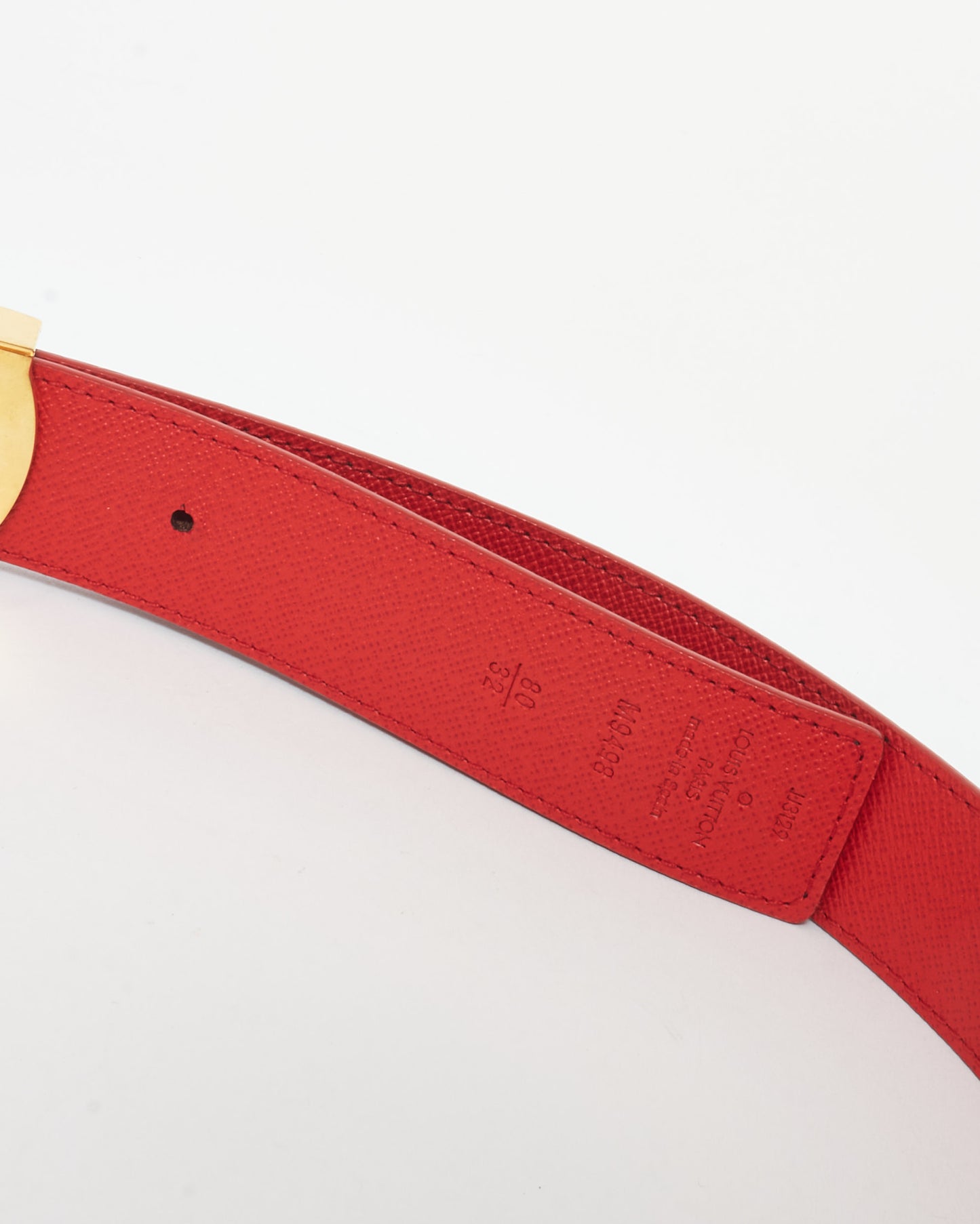 Louis Vuitton Monogram Coated Canvas & Red Reversible Logo Belt - 80/32