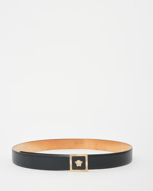 Versace Black Leather Medusa Head Belt - 90/36