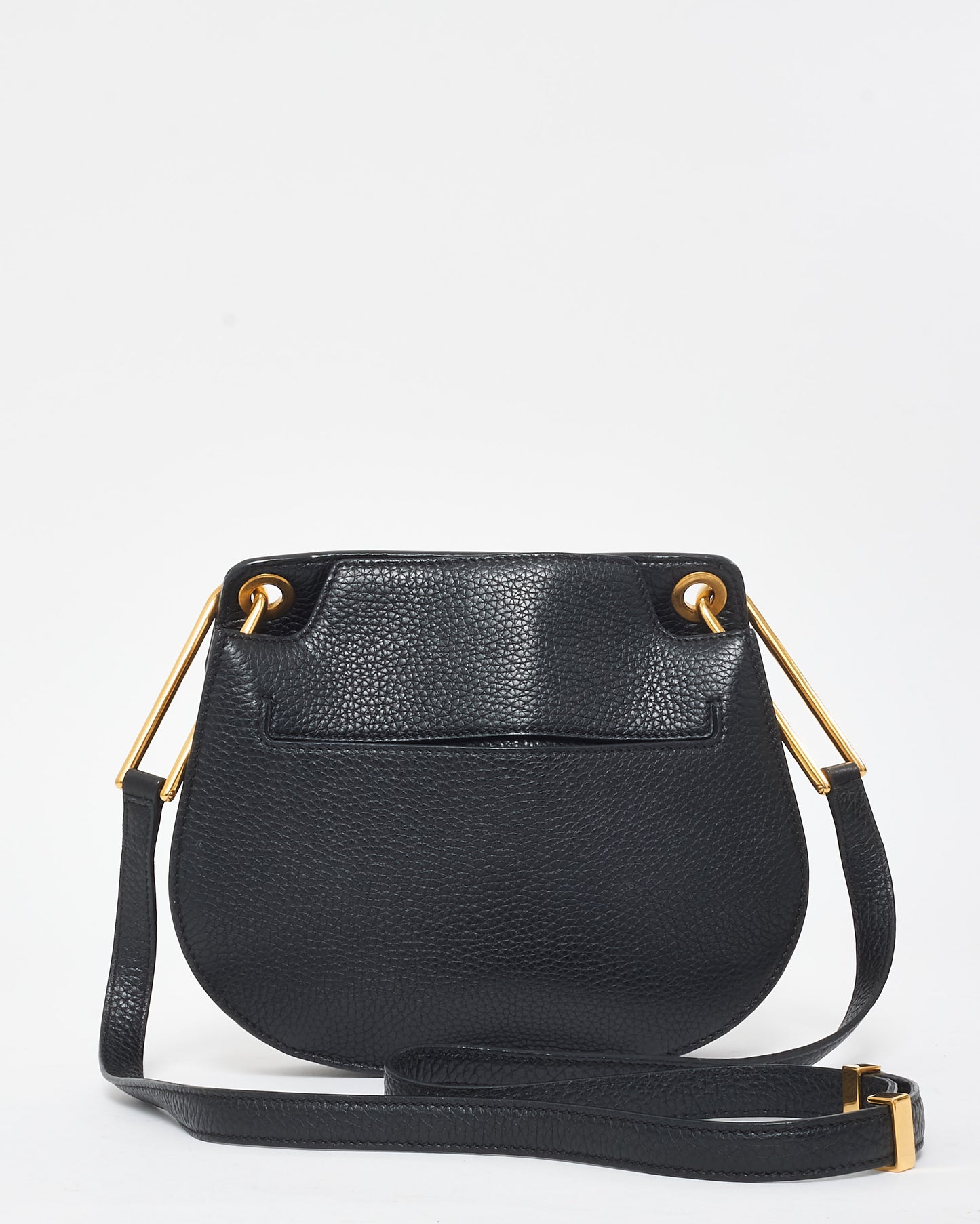 Tom Ford Black Leather & Gold Statement Hardware Crossbody Bag