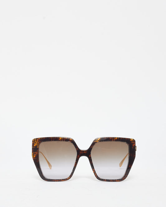 Fendi Monogram Tortoise Oversized FF40012U Square Sunglasses