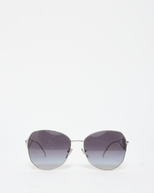 Prada Oversized Round Silver & Logo SPR57Y Sunglasses