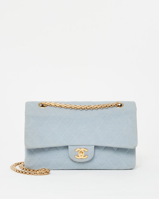 Chanel Light Blue Denim Small Double Flap Bag GHW & Reissue Chain