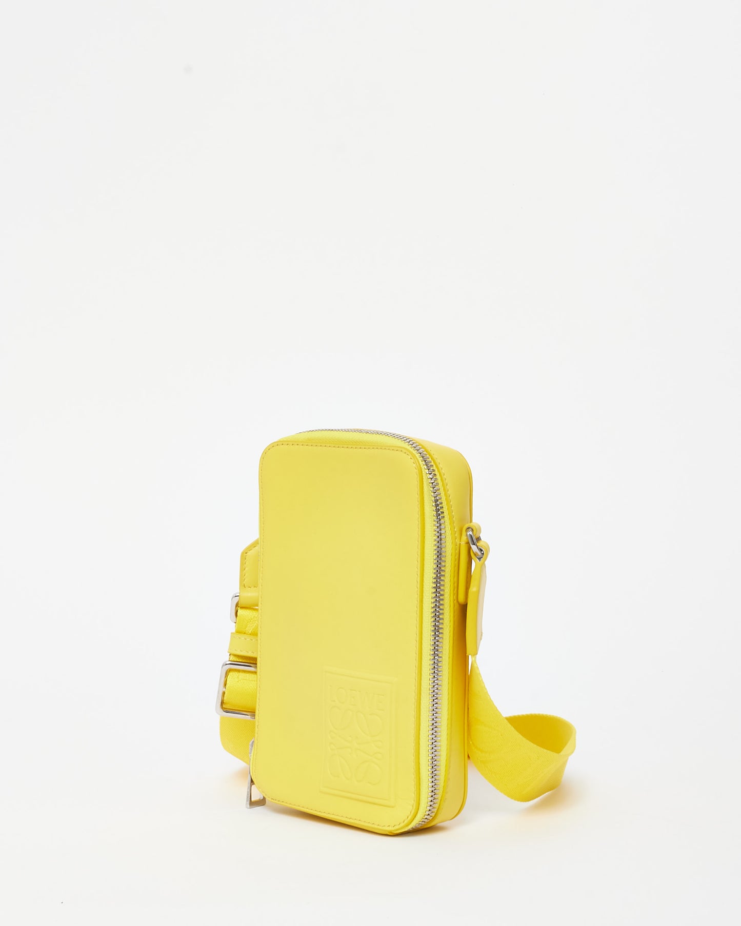 Loewe Yellow Leather Logo Vertical Pocket Crossbody Bag