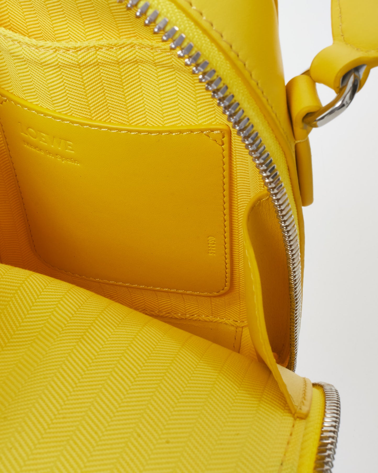 Loewe Yellow Leather Logo Vertical Pocket Crossbody Bag