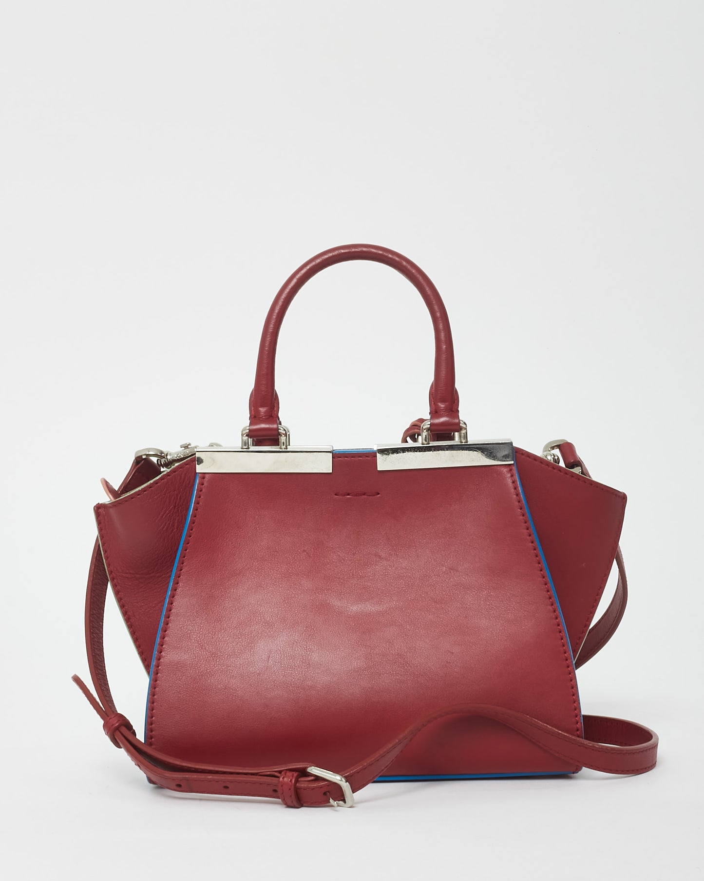 Fendi Dark Red W/ Turquoise Trim Mini 3Jours Bag