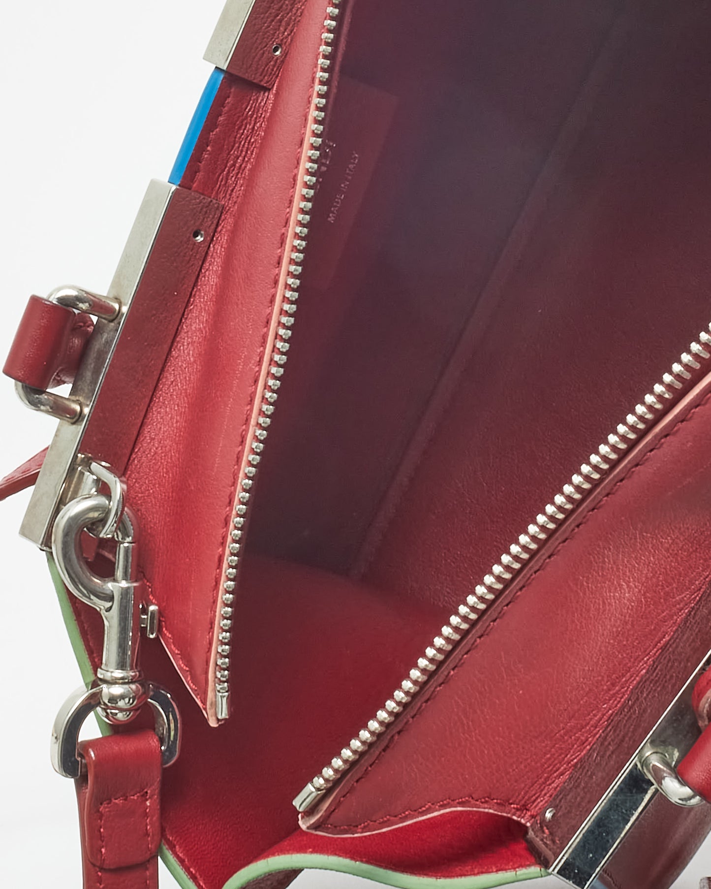 Fendi Dark Red W/ Turquoise Trim Mini 3Jours Bag