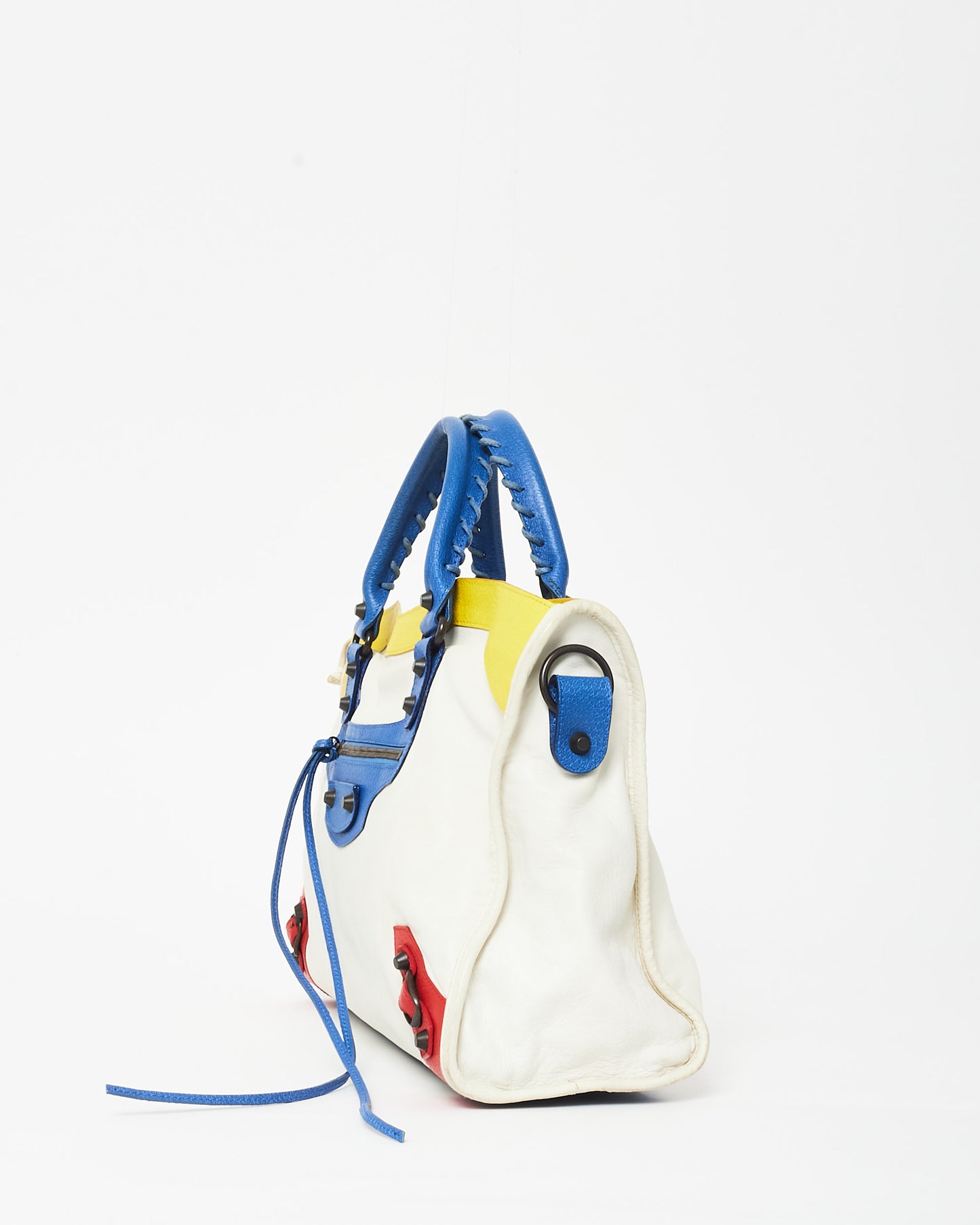 Balenciaga White Leather Mondrian LEGO City Bag