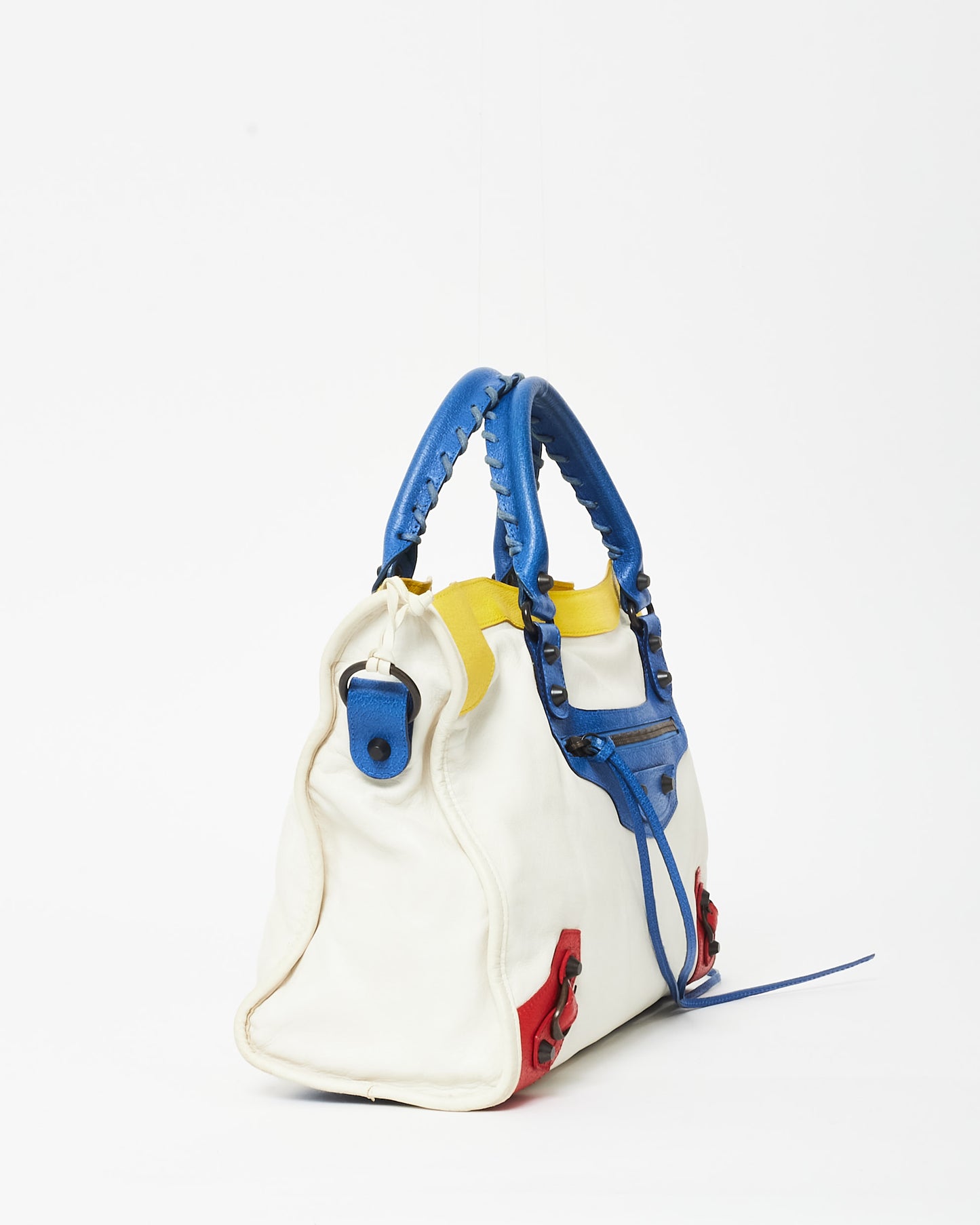 Balenciaga White Leather Mondrian LEGO City Bag