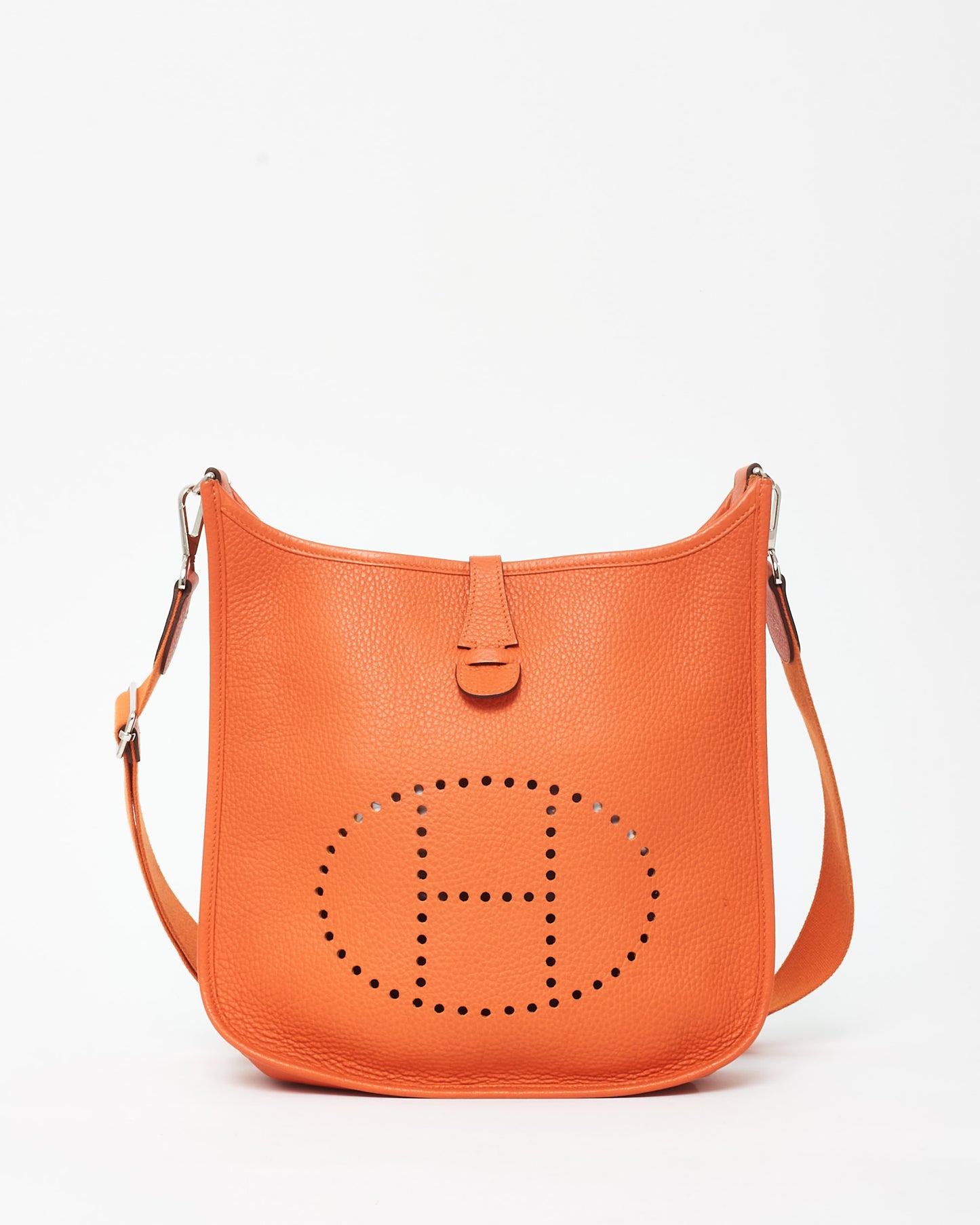 Hermès Orange Leather Evelyne PM Crossbody Bag