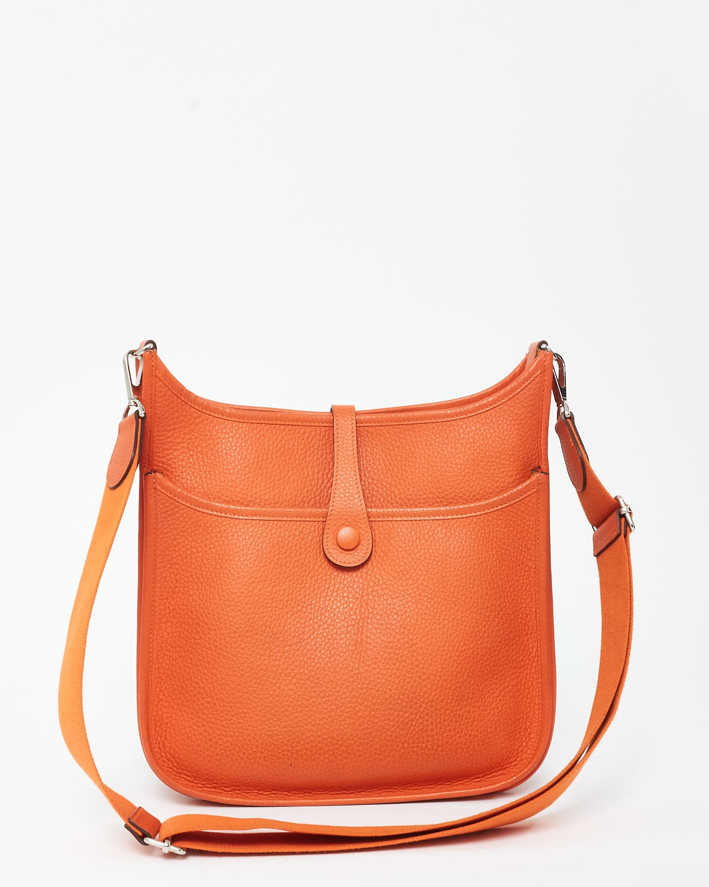 Hermès Orange Leather Evelyne PM Crossbody Bag