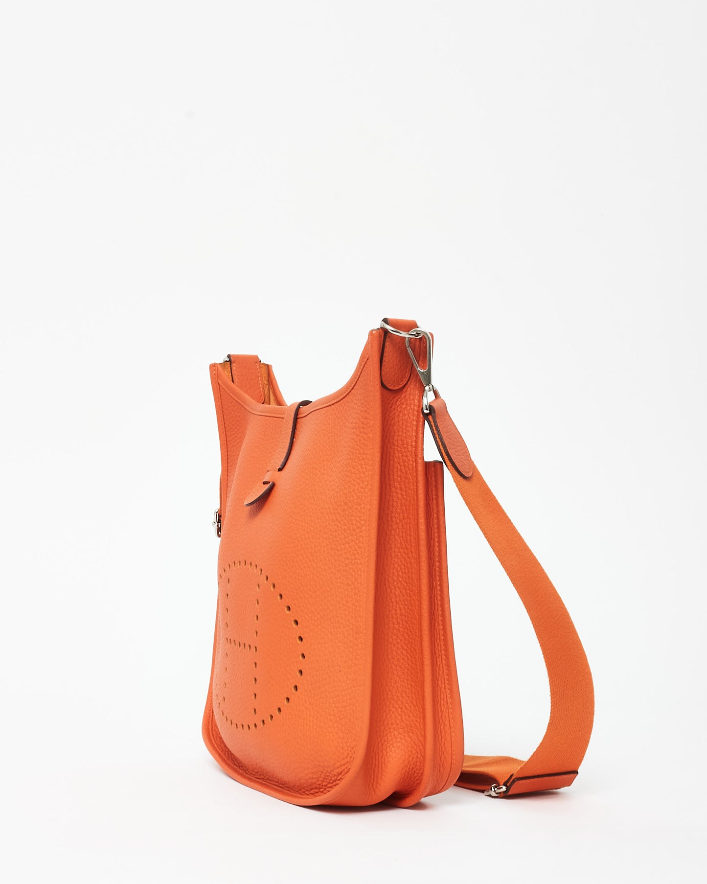 Hermès Orange Leather Evelyne PM Crossbody Bag