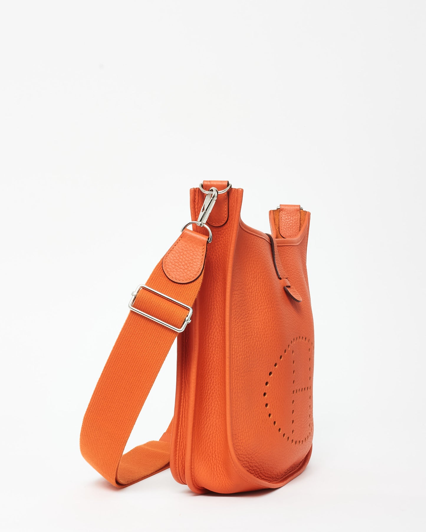 Hermès Orange Leather Evelyne PM Crossbody Bag