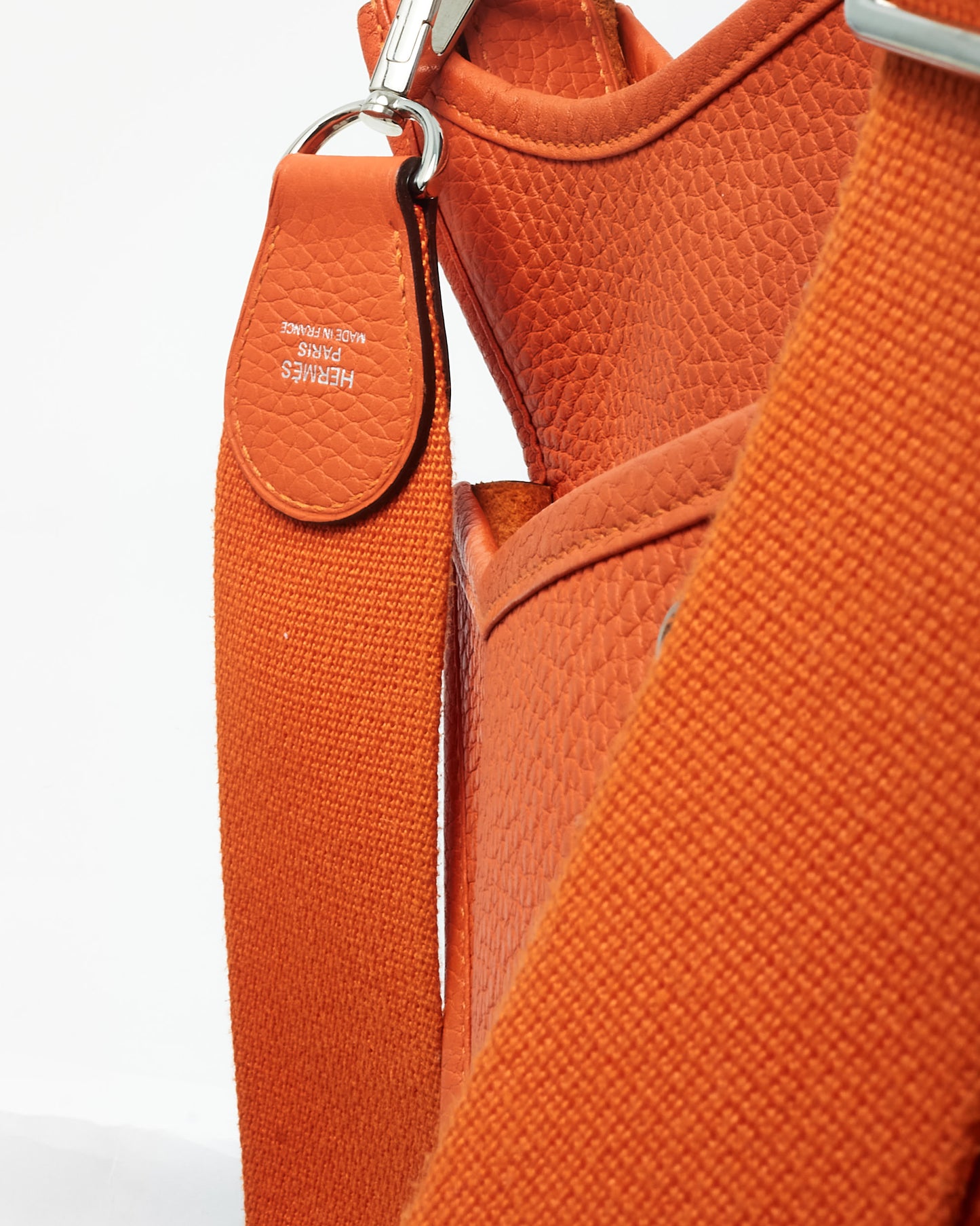 Hermès Orange Leather Evelyne PM Crossbody Bag